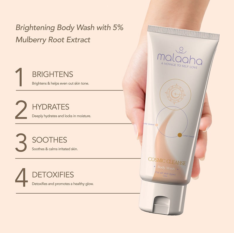 Cosmic Cleanse Brightening Body Wash with 5% Mulberry Root Extract